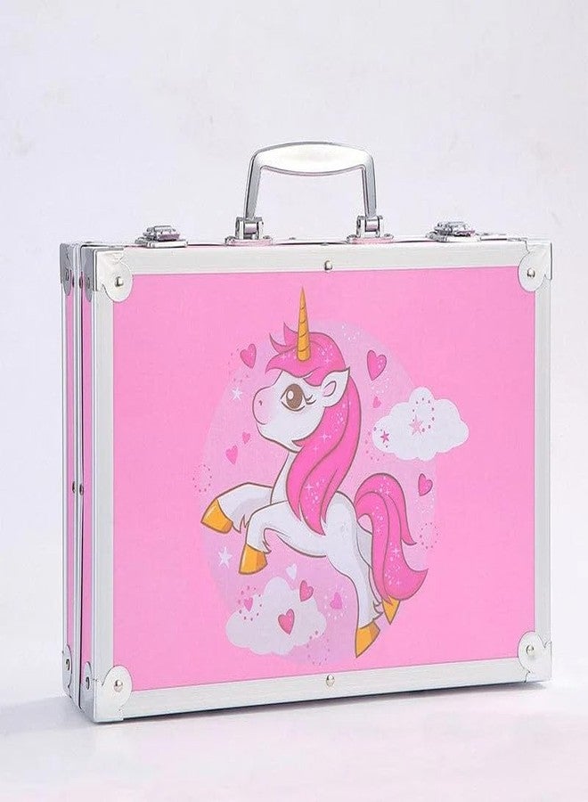 Brille Bee 145Pc Art & Craft Painting Set - Suitcase Shape All-in-1 Art Box with Watercolors, Sketching Tools & Stationery, Gift for Kids (Pink Unicorn) - Image 3